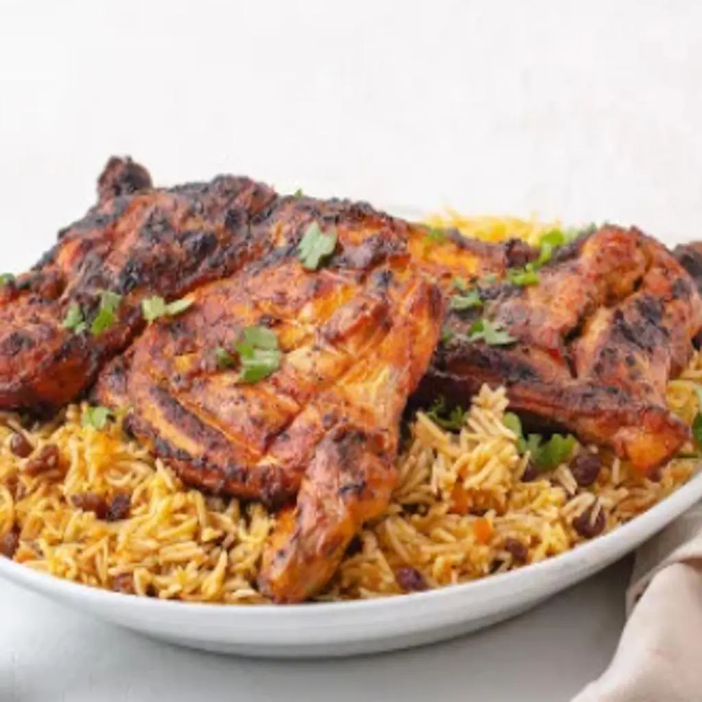 Chicken on Charcoal with Rice